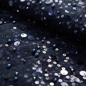 Beaded Sequins Tulle Fabric