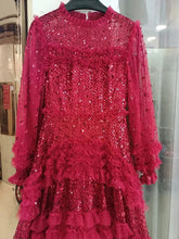 Cargar imagen en el visor de la galería, Tulle Mesh Sequins Dress