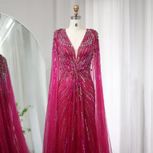 Load image into Gallery viewer, Luxury Cape Crystal Formal Gown