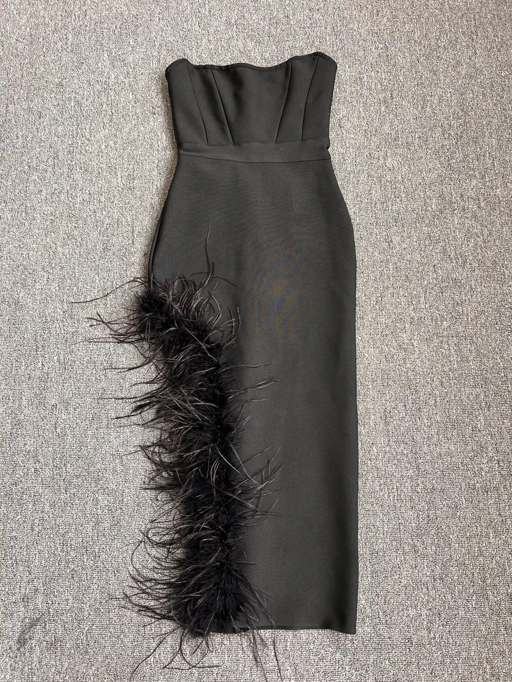 Feather Split Bandage Dress