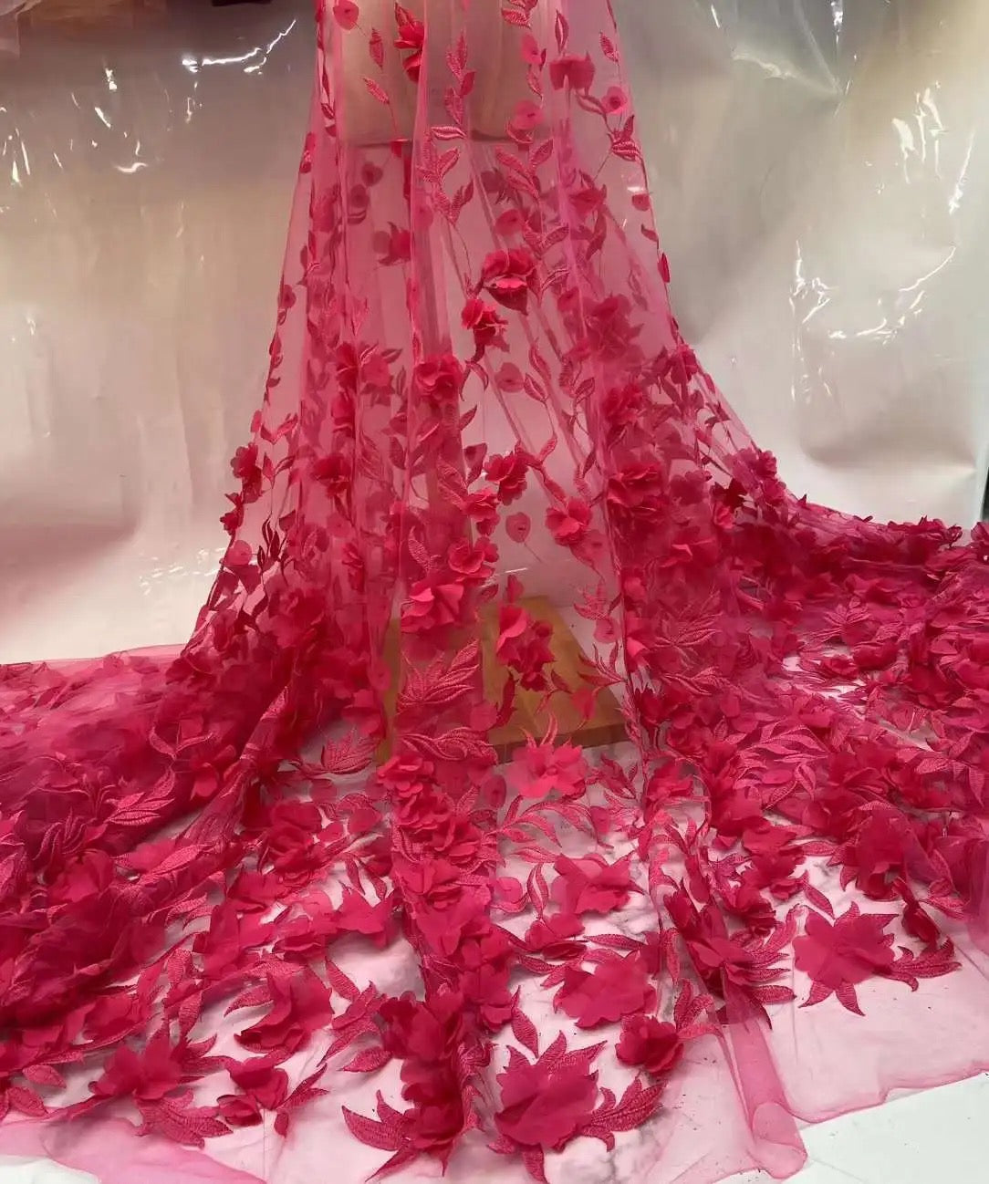 Mesh 3D Flower Fabric
