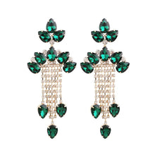 Carica l&#39;immagine nel visualizzatore di Gallery, Large Tassel Rhinestone Earrings