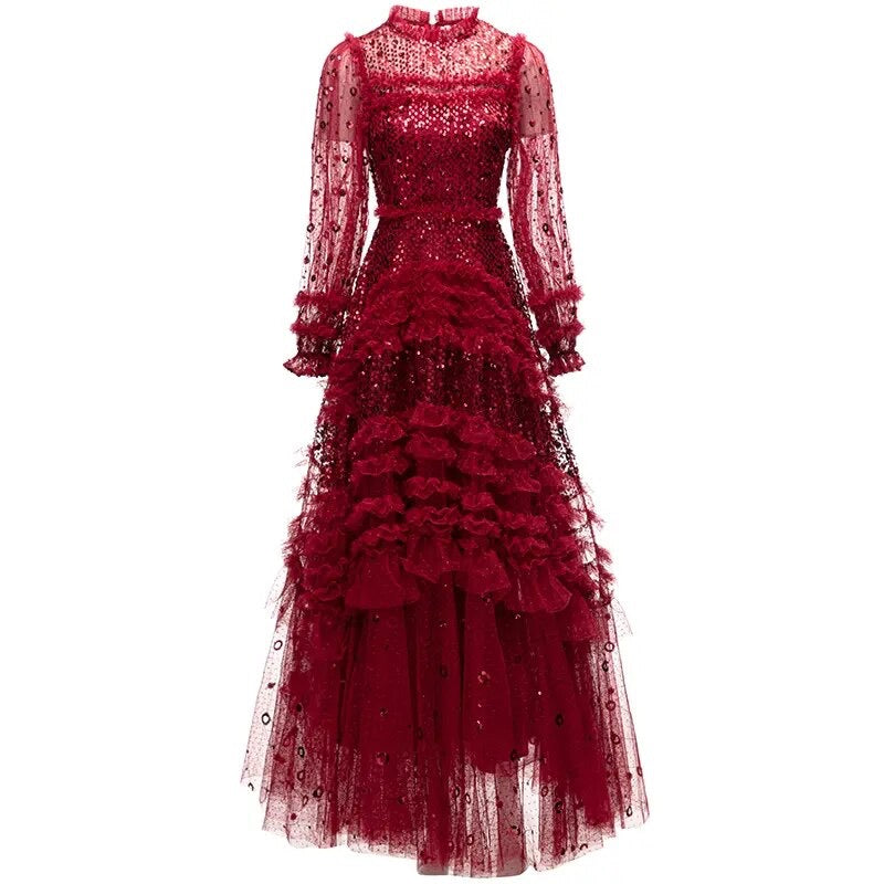 Tulle Mesh Sequins Dress