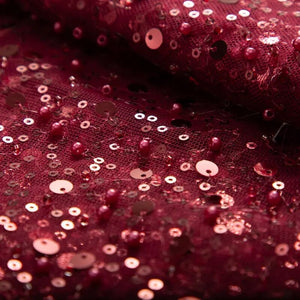 Beaded Sequins Tulle Fabric