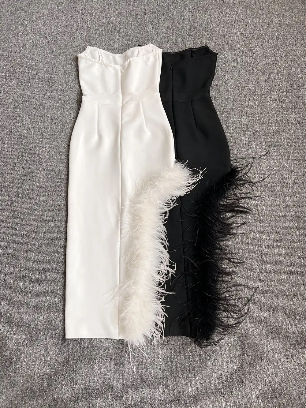 Feather Split Bandage Dress