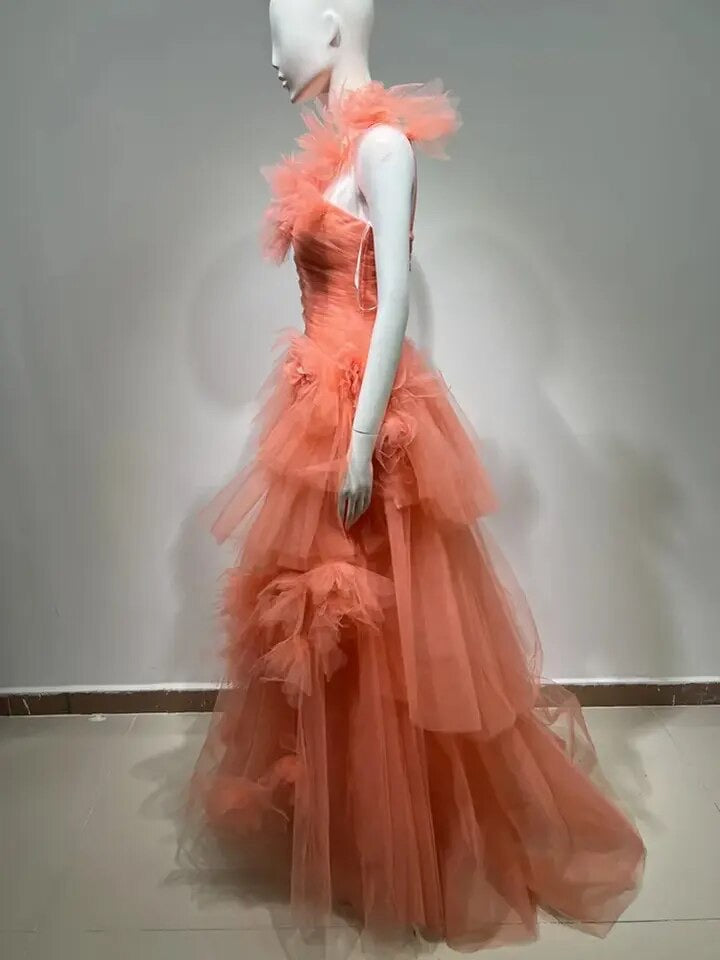 Mesh Peach Fuzz Fairy Dress