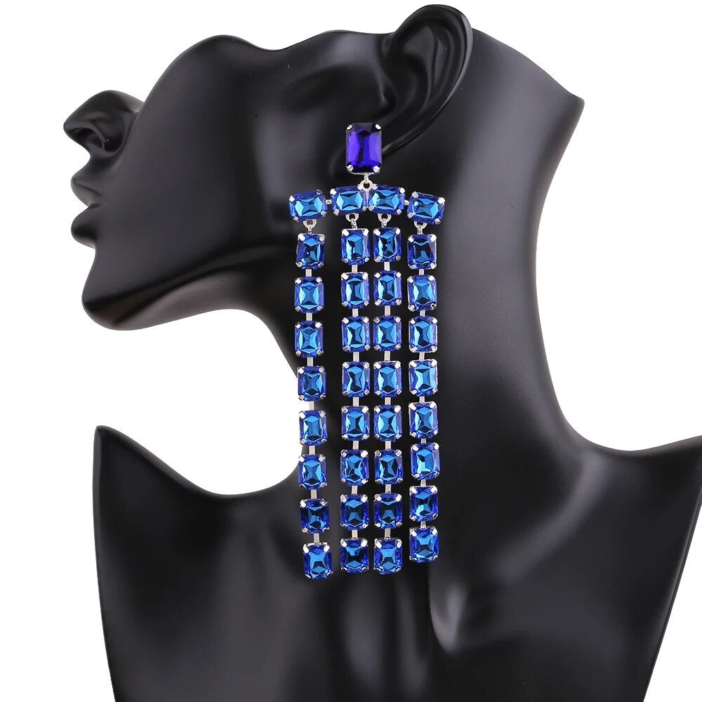 Long Fringed Big Drop Earings