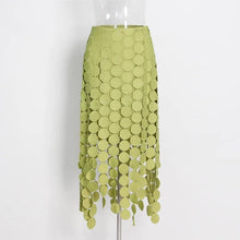 Load image into Gallery viewer, Dot Patchwork Tassel Skirts
