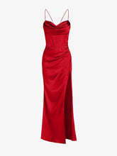 Load image into Gallery viewer, Satin Fishbone Ruched Gown