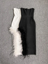 Carregar imagem no visualizador da galeria, Feather Split Bandage Dress