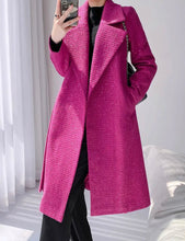 Cargar imagen en el visor de la galería, Pink Tweed Long Coat