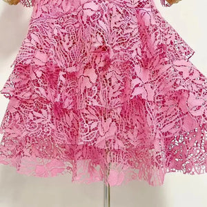 Lace Tiered Ruffle Dress
