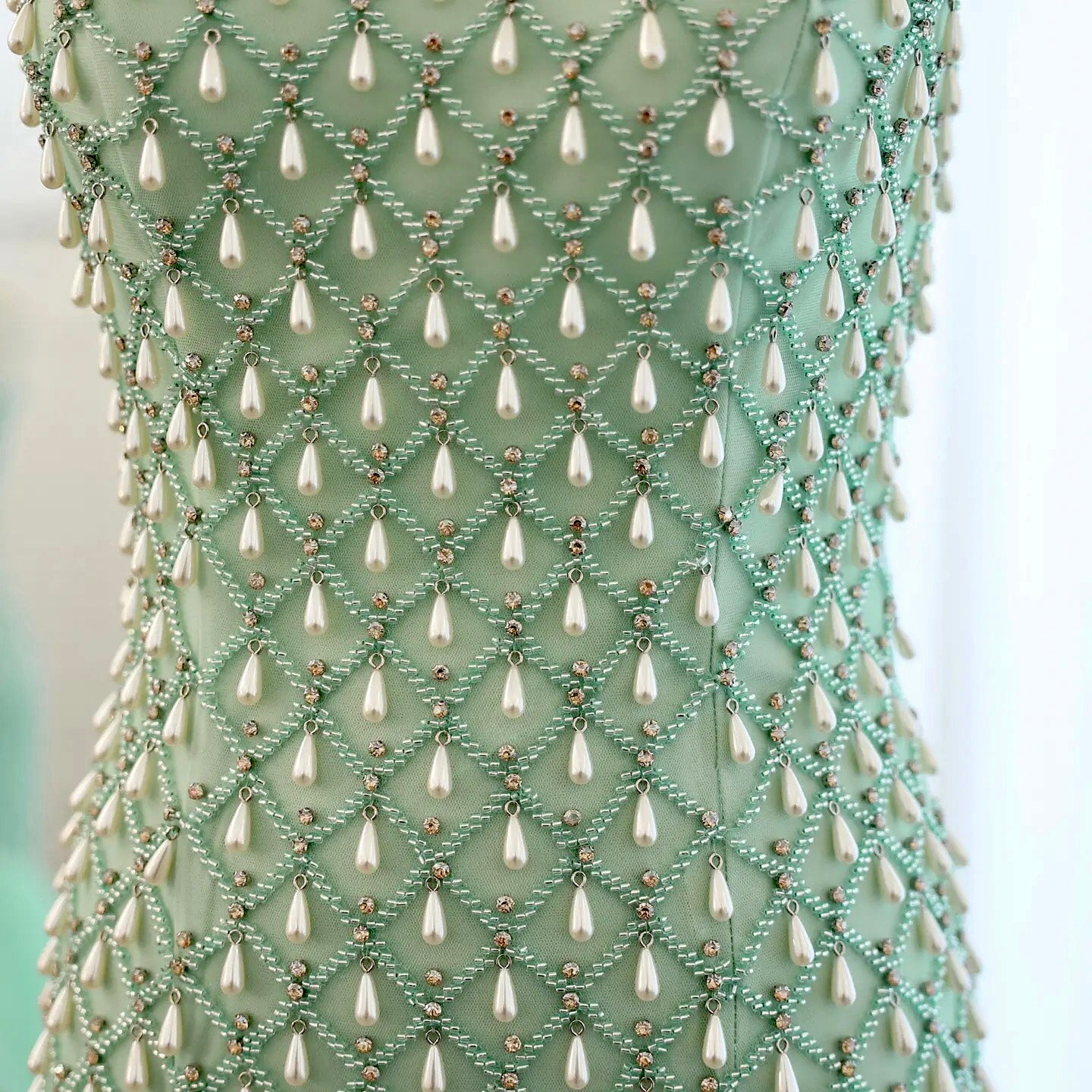 Pearls Mermaid Dress with Cape