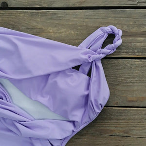 Cut Out Purple Swimsuit