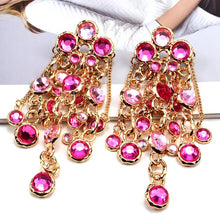 Load image into Gallery viewer, Crystal Tassel Earrings