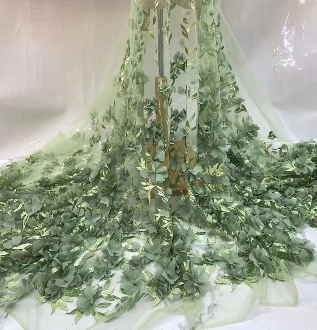 Mesh 3D Flower Fabric
