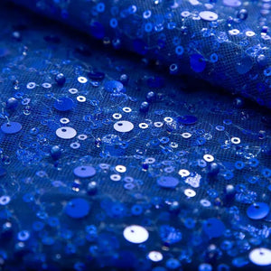 Beaded Sequins Tulle Fabric