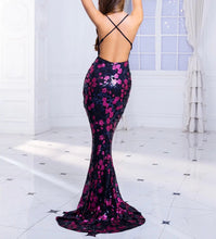 Load image into Gallery viewer, Flowers Sequin Cocktail Dress