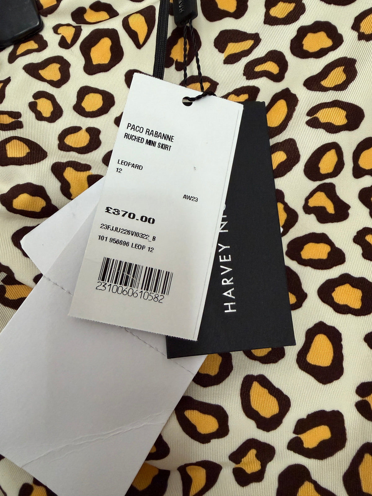 Paco Rabanne Leopard Print Ruched Mini Skirt ( Designer Edit )
