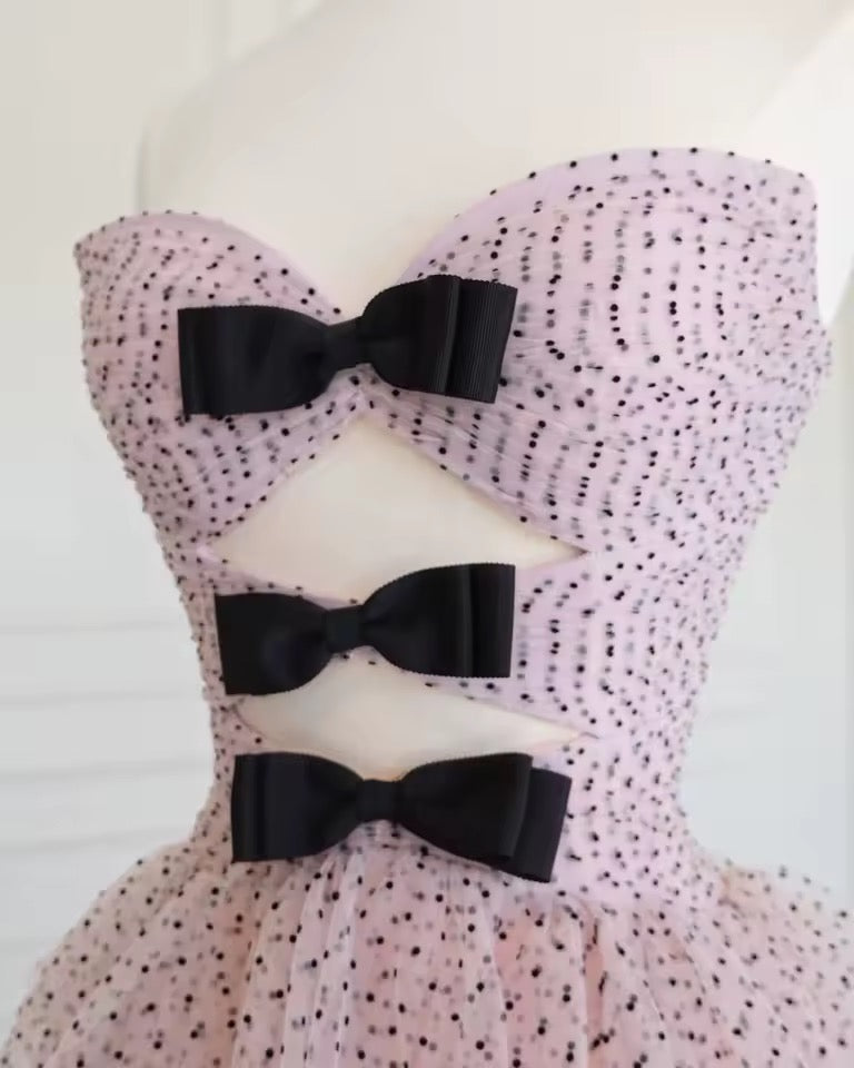Blush Polka Dot Princess Gown