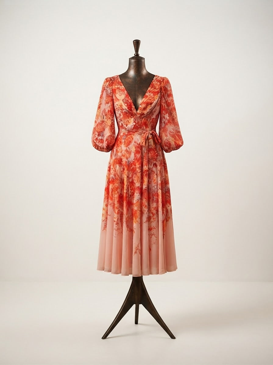 Veni Infantino – Floral Ombré Midi Dress (Designer Edit)
