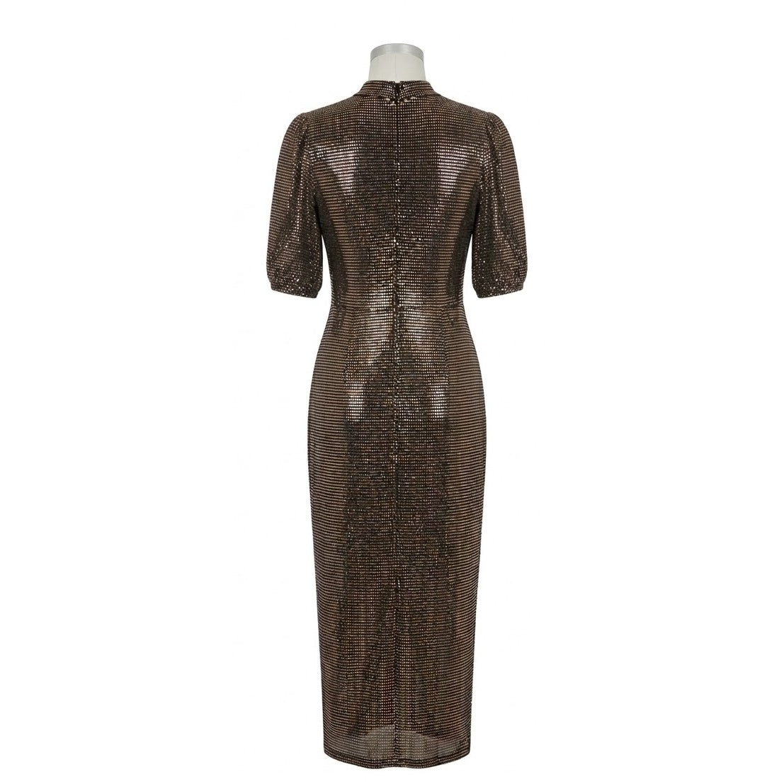 Bronze Gold Shimmer Knot wrap dress
