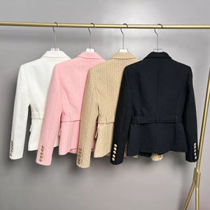 Texture Blazer with Belt