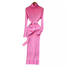 Load image into Gallery viewer, Knitted Bodycon Dress with Belt