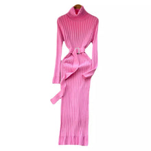 Carregar imagem no visualizador da galeria, Knitted Bodycon Dress with Belt