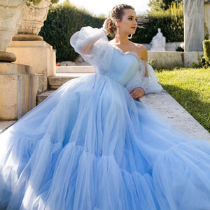 Custom made Blue/Pink Long Evening Gowns / Prom Dress