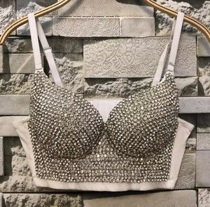 Diamond beading sling Bustier