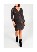 Load image into Gallery viewer, Metallic Diamond Wrap Dress