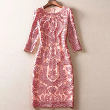Cargar imagen en el visor de la galería, Flower Crochet Embroidery Sequined Dress