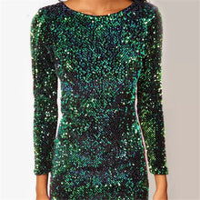 Load image into Gallery viewer, Green Sequin Dress