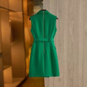 Belted Sleeveless Mini Dress