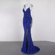 Carica l&#39;immagine nel visualizzatore di Gallery, Sequin Stretch Backless Slit Dress