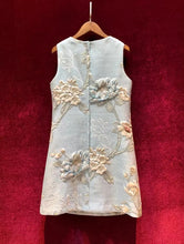 Carica l&#39;immagine nel visualizzatore di Gallery, Rose Flower Jacquard A Line Dress