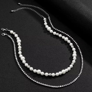 Punk Double Pearl Necklace