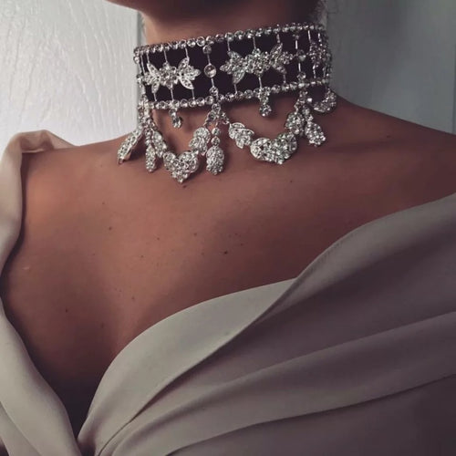 Velvet Crystal Choker Necklace