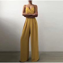 Load image into Gallery viewer, Sling Backless Slim Waist Wide Leg Rompers