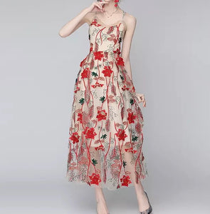 Flower Embroidery Dress