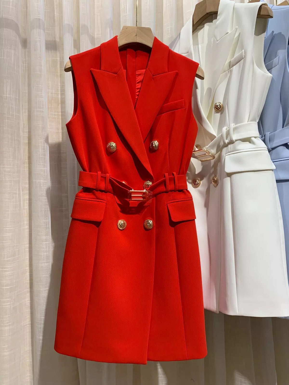 Belted Sleeveless Mini Dress