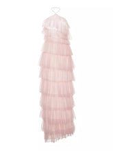 Carica l&#39;immagine nel visualizzatore di Gallery, Tulle Halter Tiered Pleated Layered Dress