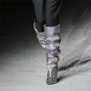 Rhinestone Embellished Boots