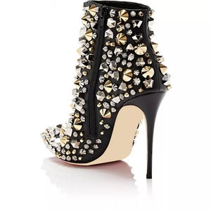 Rivets Studded Ankle Boots
