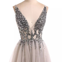 Cargar imagen en el visor de la galería, Beading Crystal High Splits Gown