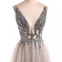 Load image into Gallery viewer, Beading Crystal High Splits Gown