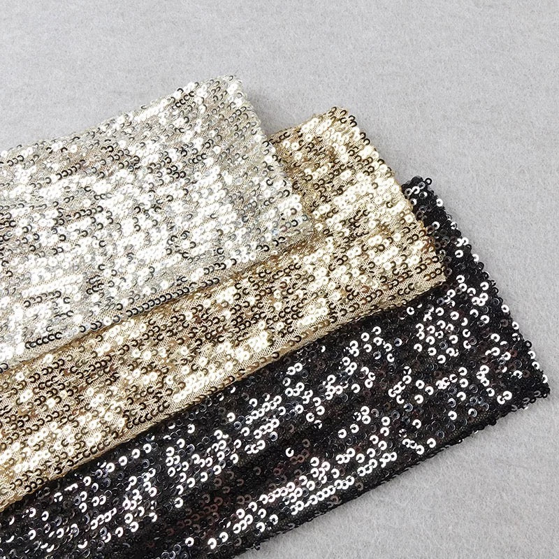 One Shoulder Mesh Sequins Dress
