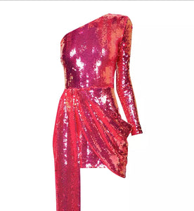 Rose Sequins Luxury Mini Dress