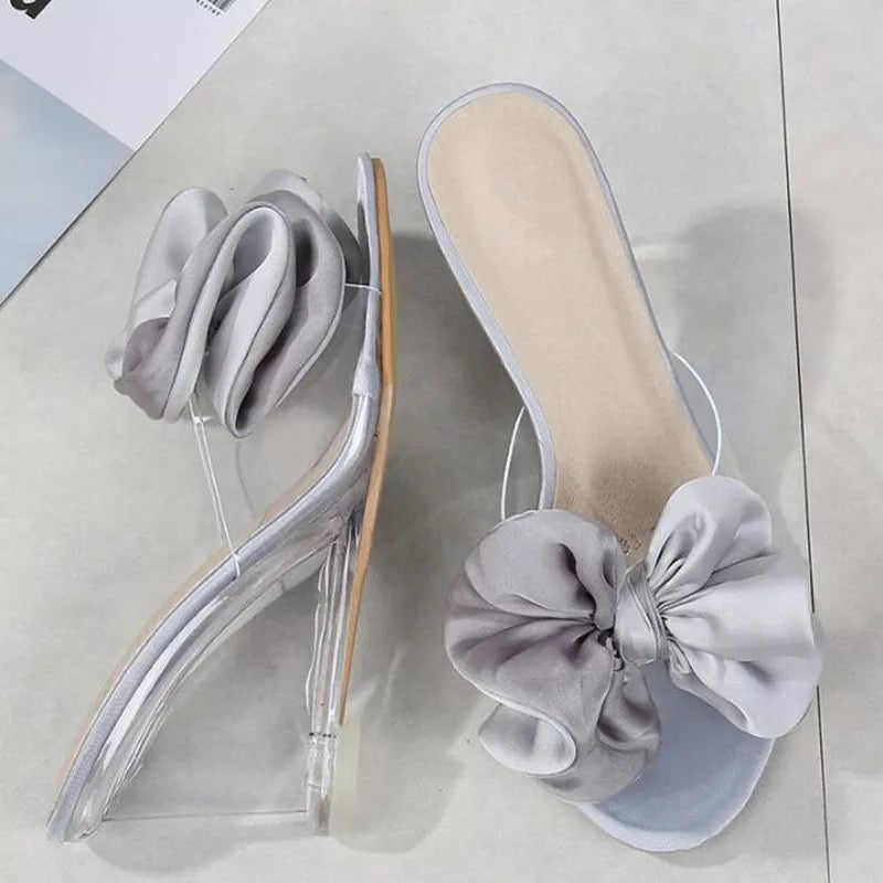 Bow-knot Transparent Heels Peep Toe Wedges